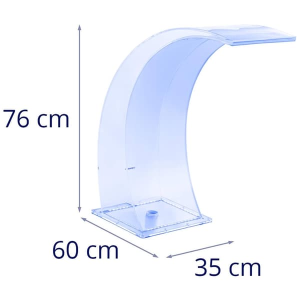 Uniprodo Vattenfall till pool - 35 cm - LED-belysning - Blå / vit