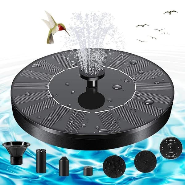 16 cm diameter, flytande solfontänsats, dekorativ trädgårdsfontänpump, terrass fontän