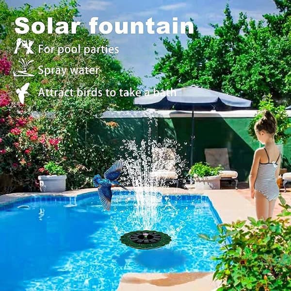 8.2 tum diameter lotusbladformad flytande solfontän, dekorativ trädgårdsfontänpump, poolfontän
