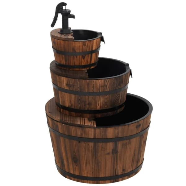 vidaXL Vattenfontän med pump 60x60x94 cm massivt granträ