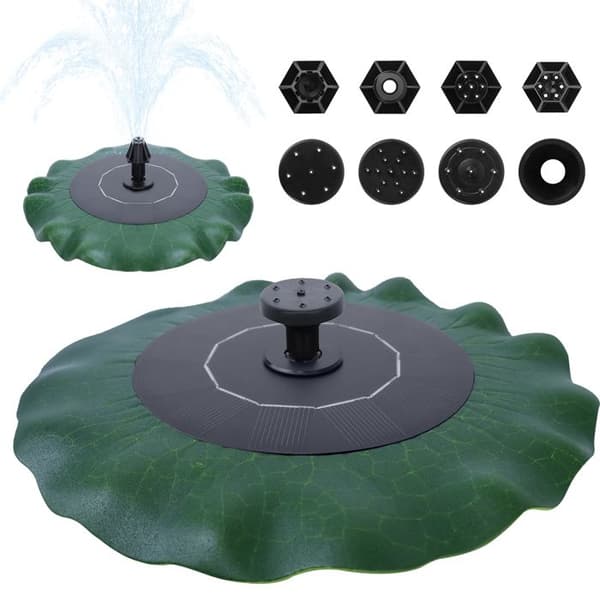 LZQ Lotus soldammfontän, dekorativ pump, 1,4W, utomhussolpumpar för trädgård, damm, fågelbad