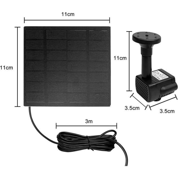 Fontän Solarflyg - LZQ - Rund Modell - Effekt 1,2 W - Flöde 160 L/H - Trädgårdsdekoration