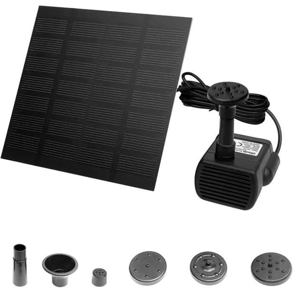 Fontän Solarflyg - LZQ - Rund Modell - Effekt 1,2 W - Flöde 160 L/H - Trädgårdsdekoration