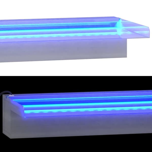 vidaXL Vesiputous RGB LED-valoilla ruostumaton teräs 45 cm -  Suihkulähteet & vesiputoukset