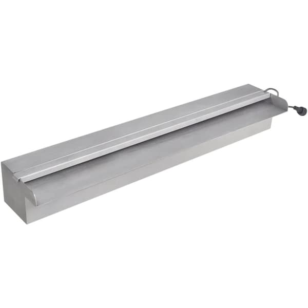 Rektangulær vandfaldsfontæne med LED-lys rustfrit stål 60 cm -  Fontæner