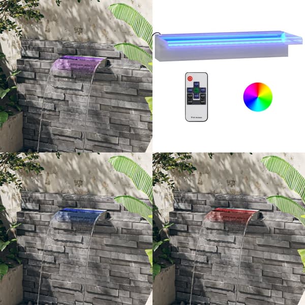 Vattenfall med RGB LED rostfritt stål 45 cm - Vattenfall - Vattenspel - Home & Living