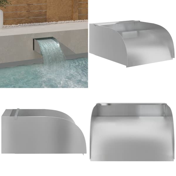 Havespringvand med LED-lys 30x34x14 cm rustfrit stål 304 - Vandfald - Vandfald Med LED-lys - Home & Living