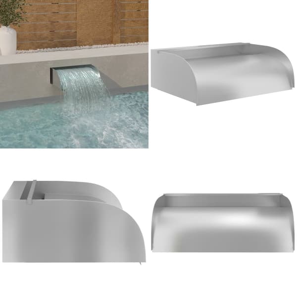 Havespringvand med LED-lys 45x34x14 cm rustfrit stål 304 - Vandfald - Vandfald Med LED-lys - Home & Living