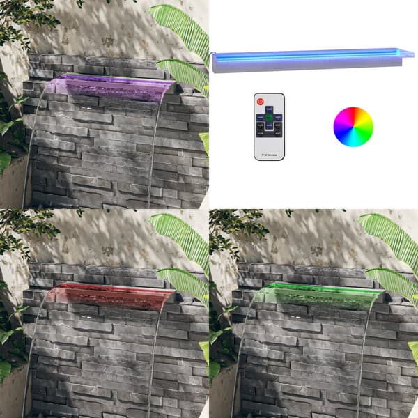 Vattenfall med RGB LED rostfritt stål 90 cm - Vattenfall - Vattenspel - Home & Living