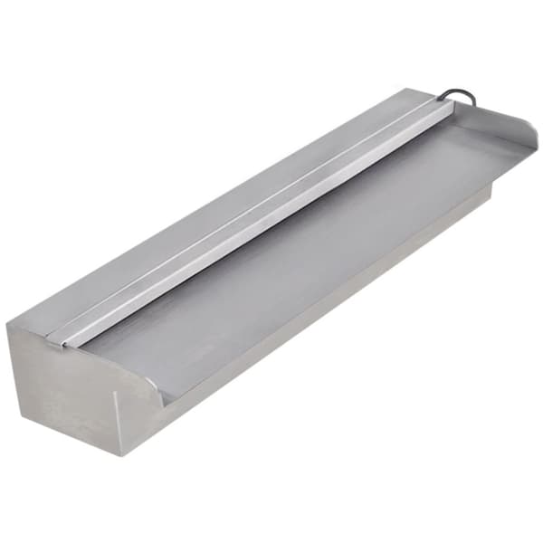 Rektangulær vandfaldsfontæne med LED-lys rustfrit stål 45 cm - Fontæne Til Pool - Fontæner Til Pools - Home & Living