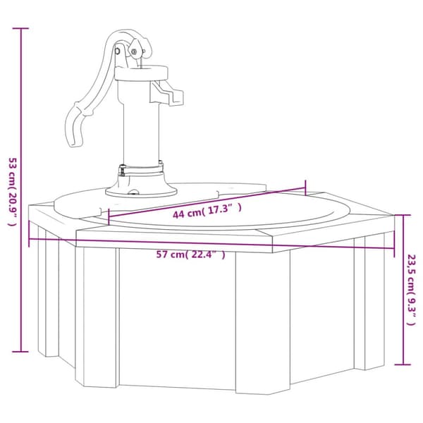 Vattenfontän med pump 57x57x53 cm massivt granträ - Utefontän - Utefontän - Home & Living