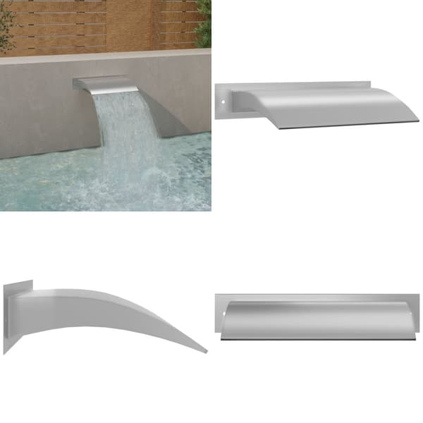 Trädgårdsfontän silver 45x9x26 cm rostfritt stål - Pool Fontän - Pool Fontäner - Home & Living