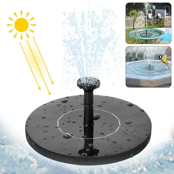 XMTECH 1,4W Solar Fountain Pump, Pond Fountain, Solar Bird Bath Fountain Pump, för damm och swimmingpool, rund