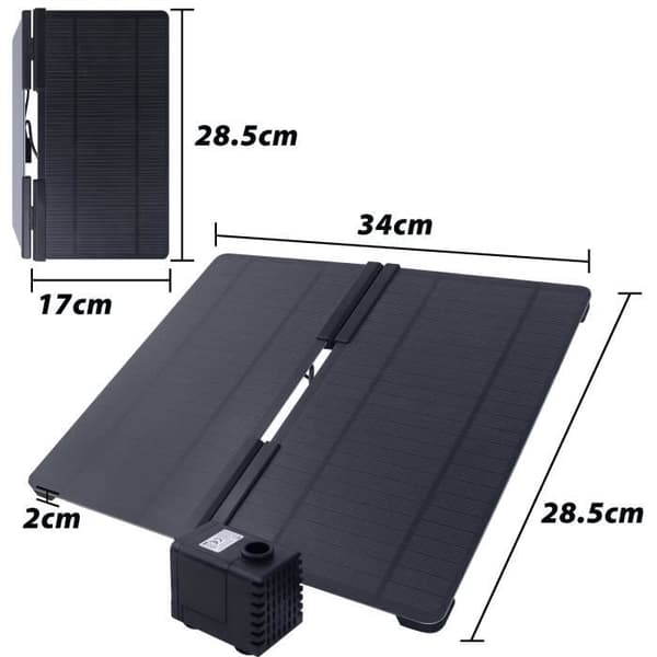 Solarspruta - XMTECH - 20W - Fällbar Pump - För Damm och Pool - Ekologisk