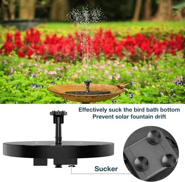 Vattenfontän solcellsdriven 16 cm solcellsfontän vatten fontän utomhus Solar