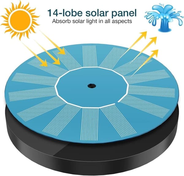Vattenfontän solcellsdriven 16 cm solcellsfontän vatten fontän utomhus Solar