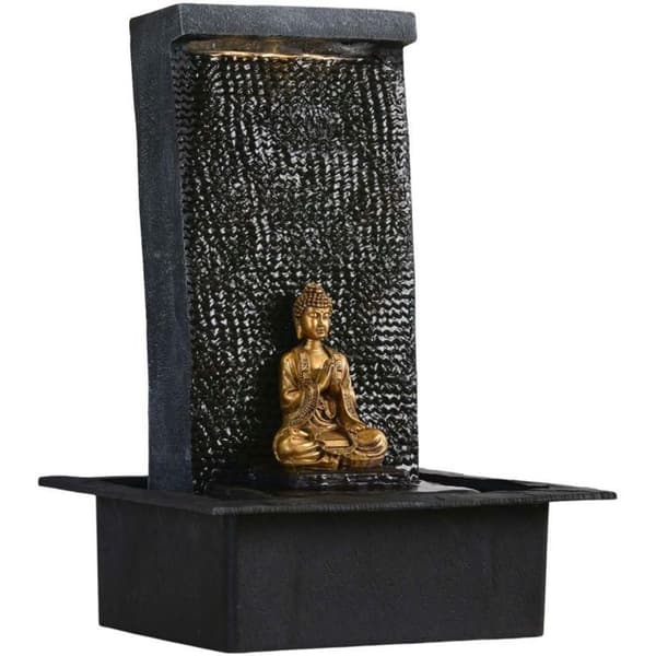 ZEN LIGHT Buddha LED-fontän för inomhusbruk med Zenitude avtagbar statyett - Svart