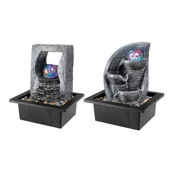 Lumineo LED RGB trädgårdsfontän i harts (17 x 20,5 x 25,5 cm) - Vit