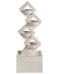 Miniatyrbillede 4 af 11: Havefontæne i beige resin, udendørs fontæne med LED-lys moderne design