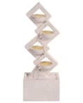 Miniatyrbillede 1 af 11: Havefontæne i beige resin, udendørs fontæne med LED-lys moderne design