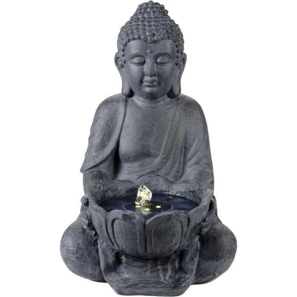 Antracit Buddha Composite Solar Outdoor Fountain