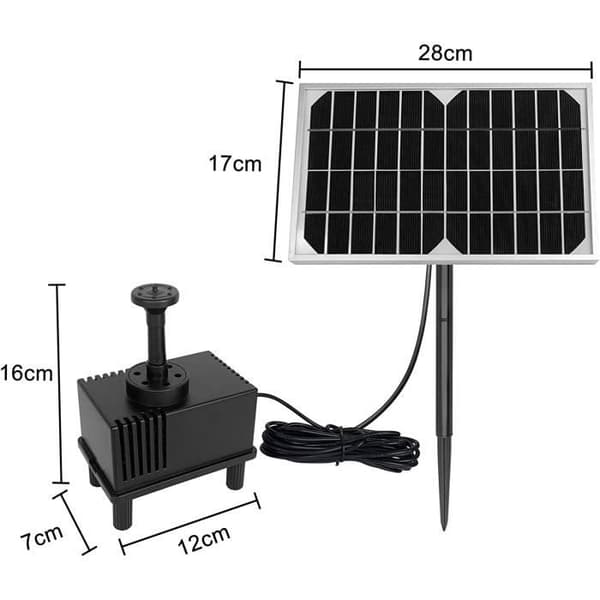YUENFONG Solpanel för fontän - 5W - För trädgård, fågelbad, dekoration