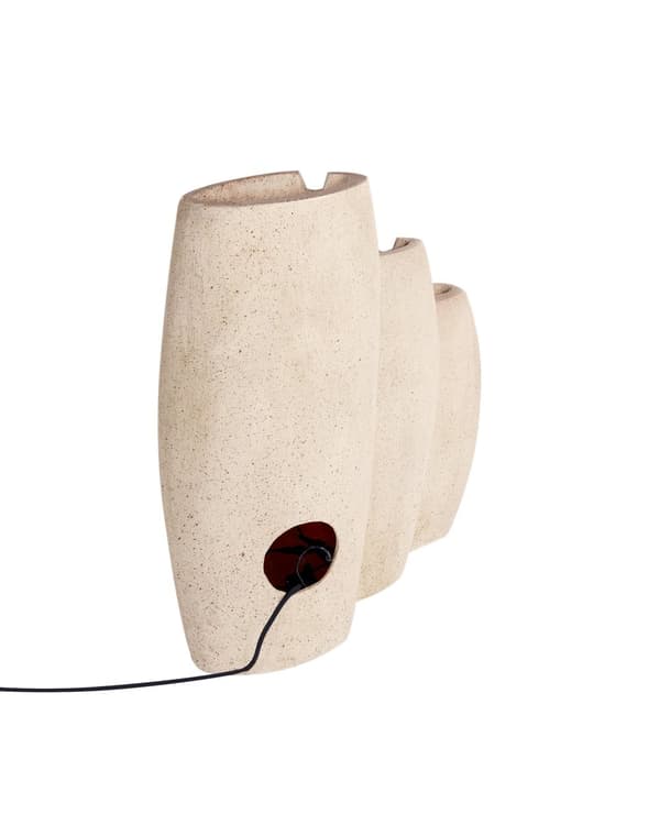 Utendørs Vannfunksjon Beige Harpiks Fontene Hage Lys LED Plugged Moderne Design