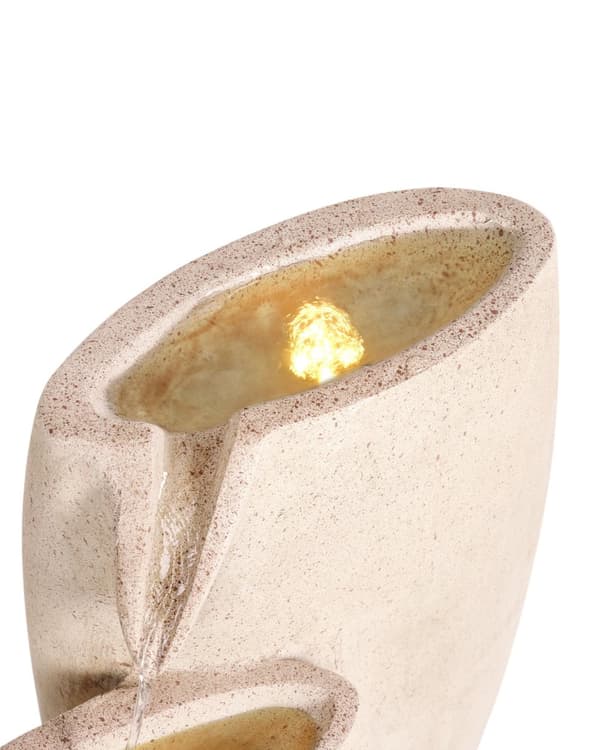 Utendørs Vannfunksjon Beige Harpiks Fontene Hage Lys LED Plugged Moderne Design