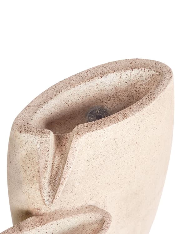 Utendørs Vannfunksjon Beige Harpiks Fontene Hage Lys LED Plugged Moderne Design