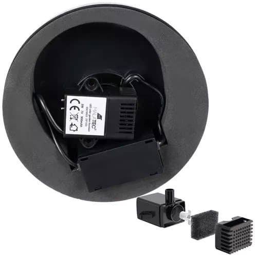 Suuri aurinkoenergialla toimiva suihkulähde | Akku ja RGB-valaistus | 16 cm