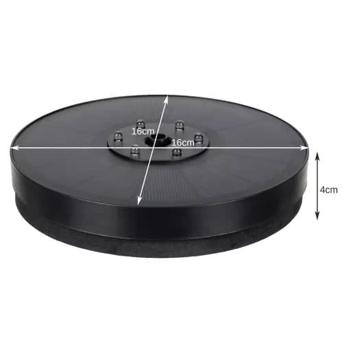 Suuri aurinkoenergialla toimiva suihkulähde | Akku ja RGB-valaistus | 16 cm