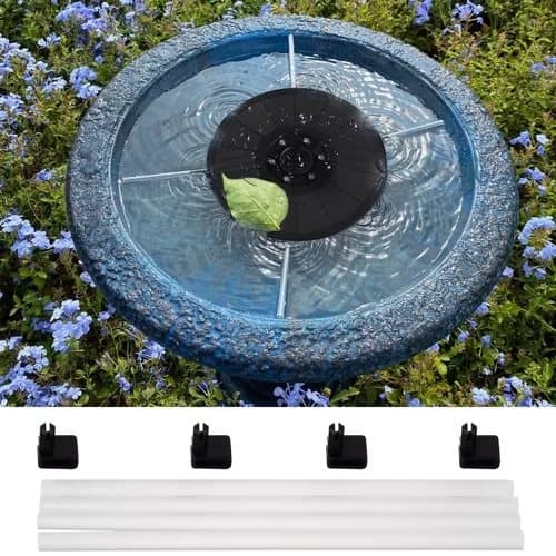 Suuri aurinkoenergialla toimiva suihkulähde | Akku ja RGB-valaistus | 16 cm