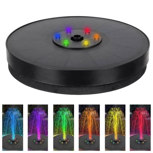 Suuri aurinkoenergialla toimiva suihkulähde | Akku ja RGB-valaistus | 16 cm