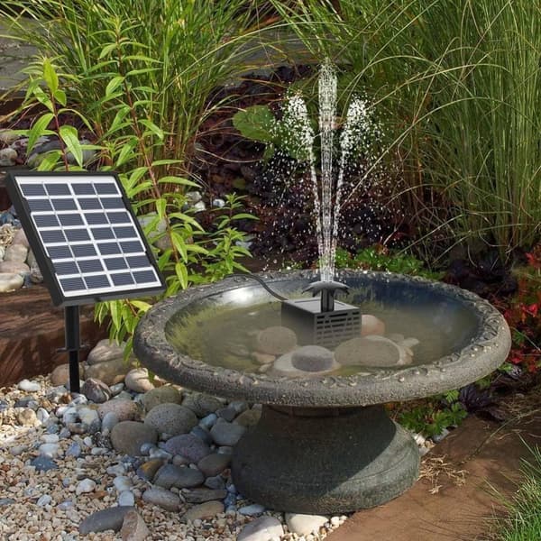 Solar Fountain Water Fountain, Trädgårdsdekoration, Vattenfontän solcellsdriven-Enkel Installation