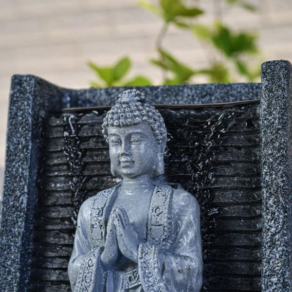 'ZEN'LIGHT Inomhuskälla Nirvana - Buddha Källa - Feng Shui Dekoration - LED Belysning - SCFRB1 - Grå