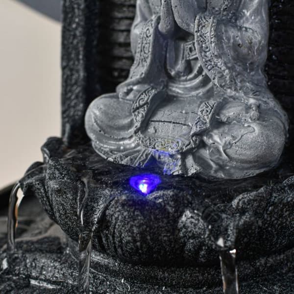 'ZEN'LIGHT Inomhuskälla Nirvana - Buddha Källa - Feng Shui Dekoration - LED Belysning - SCFRB1 - Grå