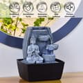 Miniatyrbild 5 av 5: Sagesse SCFRBFB inomhusfontän - Zen'Light - Buddha - LED-belysning - Grå