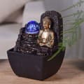 Miniatyrbild 2 av 6: Liten hartsfontän inomhus med Theravada Buddha LED