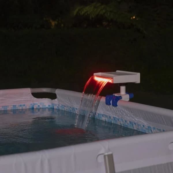 Flowclear 92876 Lugnande LED-vattenfall - Bestway - Poolfontän ovan jord - 7 färger - 8 lägen