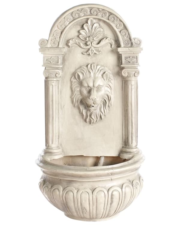 Vannfontene Lys beige Harpiks LED-belysning Klassisk design Hage Fontene