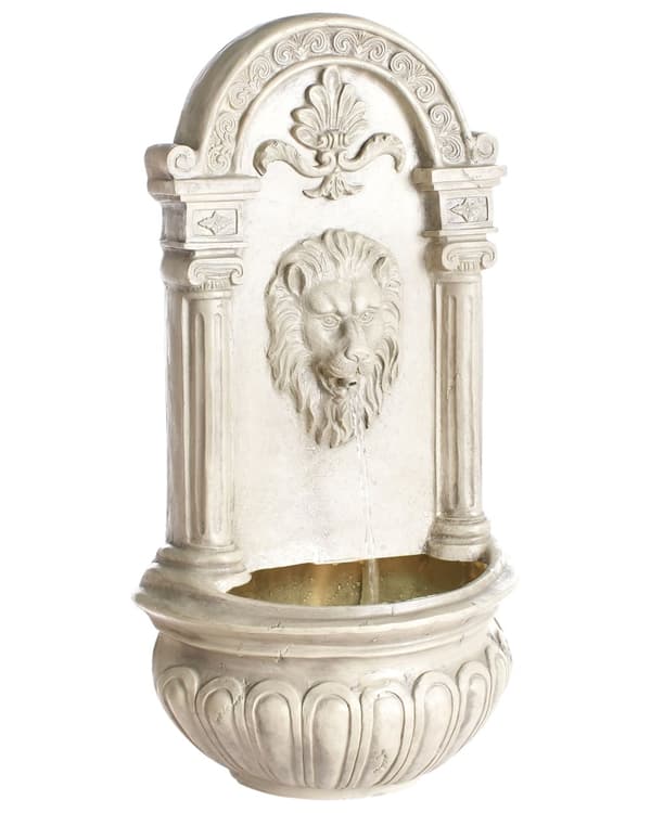Vannfontene Lys beige Harpiks LED-belysning Klassisk design Hage Fontene
