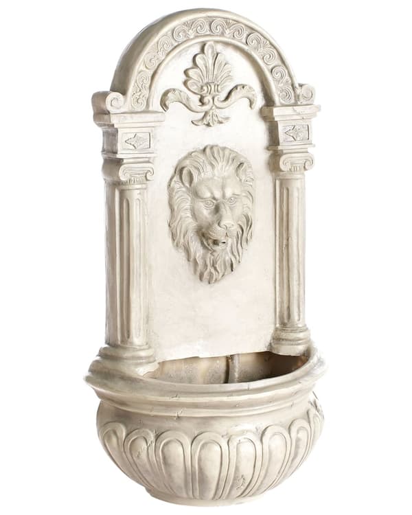 Vannfontene Lys beige Harpiks LED-belysning Klassisk design Hage Fontene
