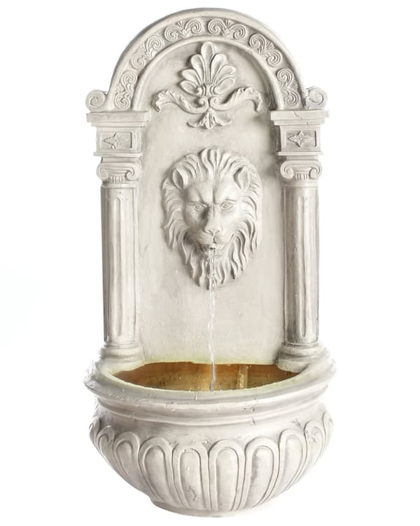 Vannfontene Lys beige Harpiks LED-belysning Klassisk design Hage Fontene