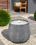 Miniatyrbilde 2 av 8: Vannfontene Grå Harpiks Rund form LED-lys Minimalistisk design Hage Fontene