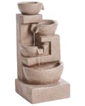 Miniatyrbilde 5 av 11: Vannfontene Lysebrun Harpiks Moderne design Flere nivåer Hage Fontene Dekor