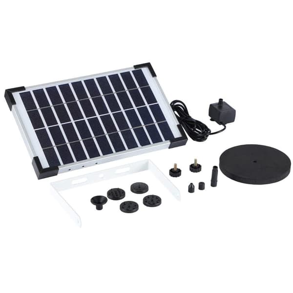 Lollanda 5W Solcellsdriven Fontänpump med 6 Munstycken - Flytande Sol Fontänpump, för Fågelbad och Trädgård
