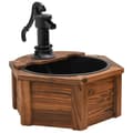 Miniatyrbild 2 av 2: Vattenfontän med pump 57x57x53 cm massivt granträ
