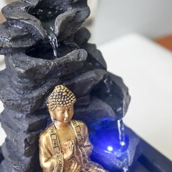ZEN inomhusfontän med Shira Buddha-statyett - Svart