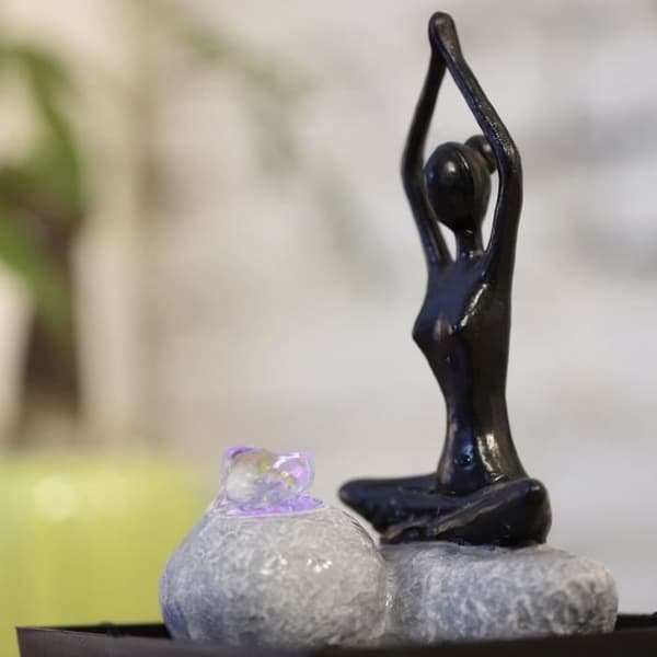 Yoga 2 inomhus LED-fontän - Svart - ZEN LIGHT - Originalitet - Modern stil - Reducerat flödespump