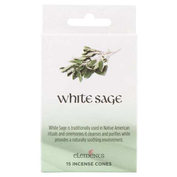 Elements White Sage Incense Cones (Box Of 12 Packs) Green One Size